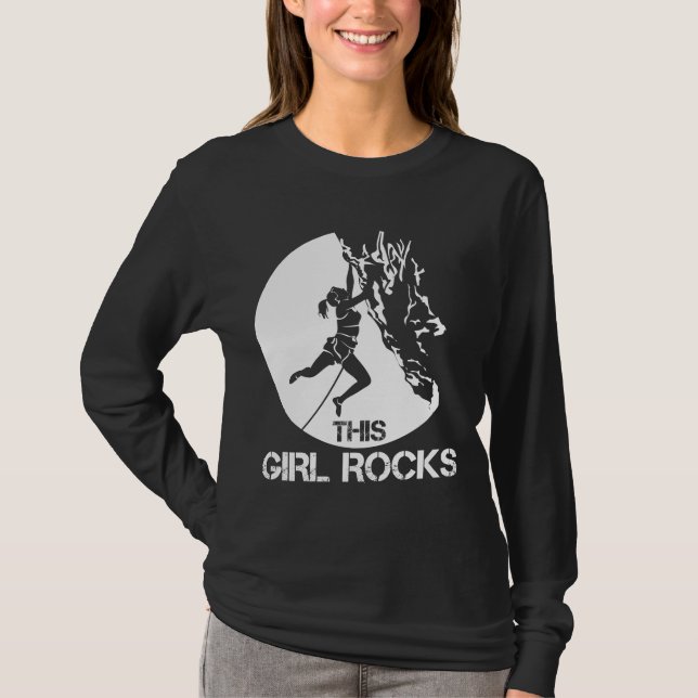 T-shirt Cette Fille Rocks Escalade Carabiner Grimper (Devant)