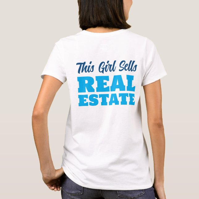 T-shirt Cette Fille Vend Immobilier (Dos)