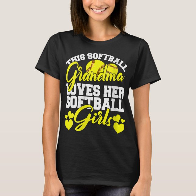 T-shirt Cette Grand-Mère De Softball Aime Ses Filles De So (Devant)