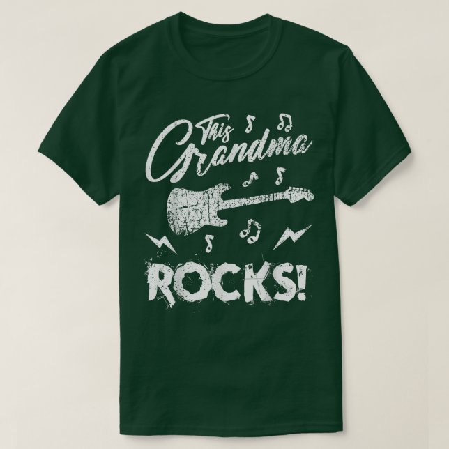 T-shirt Cette Grand-Mère Rocks Guitare Cool Rock N Roll Ro (Design devant)