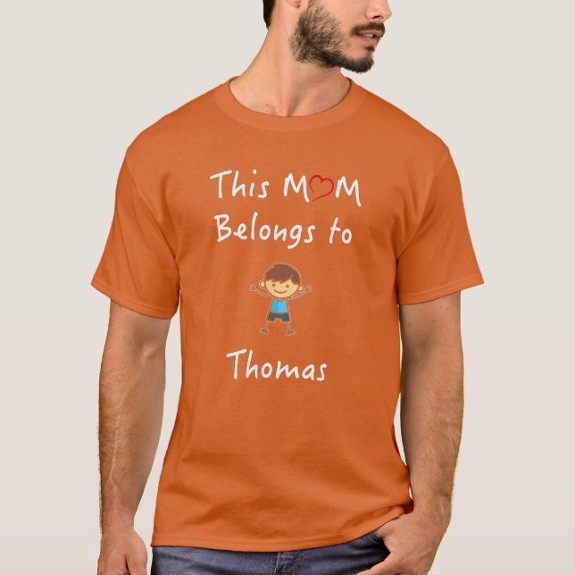 T-shirt cette mère appartient à thomas mère amour fils vin (Devant)