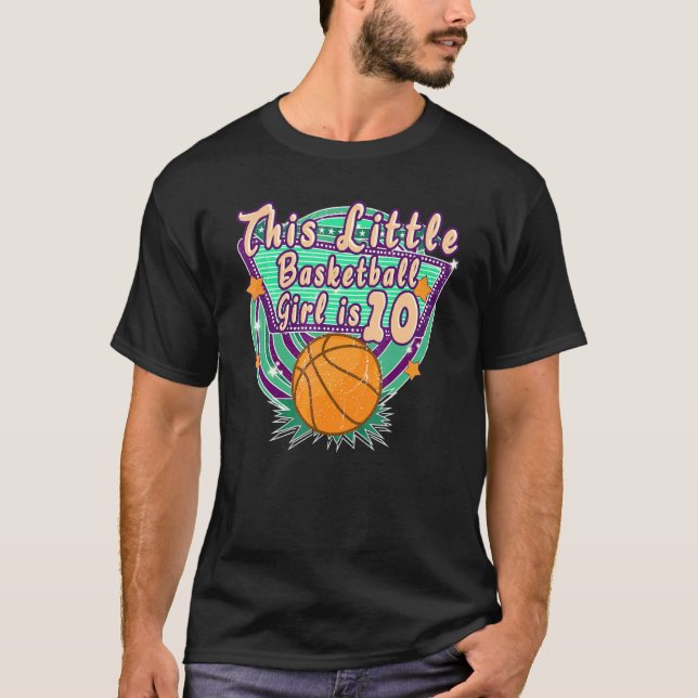 T-shirt Cette Petite Fille De Basket Est 10E Anniversaire  (Devant)