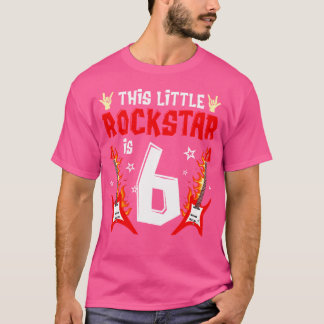 T-shirt Cette petite rock star a 6 ans Guitarre 6e anniver