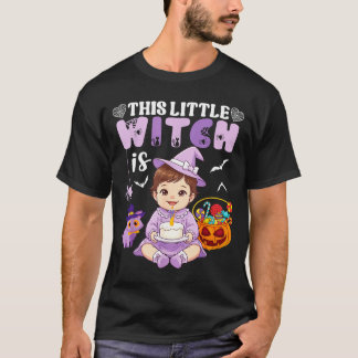 T-shirt Cette petite sorcière a 1 an d'anniversaire hallow