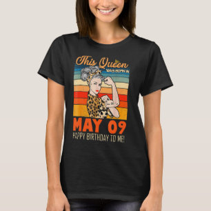 T-shirt Cette Reine Est Née En Mai 09 Joyeux Anniversaire