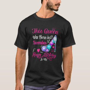 T-shirt Cette Reine Est Née En Octobre Joyeux Anniversaire
