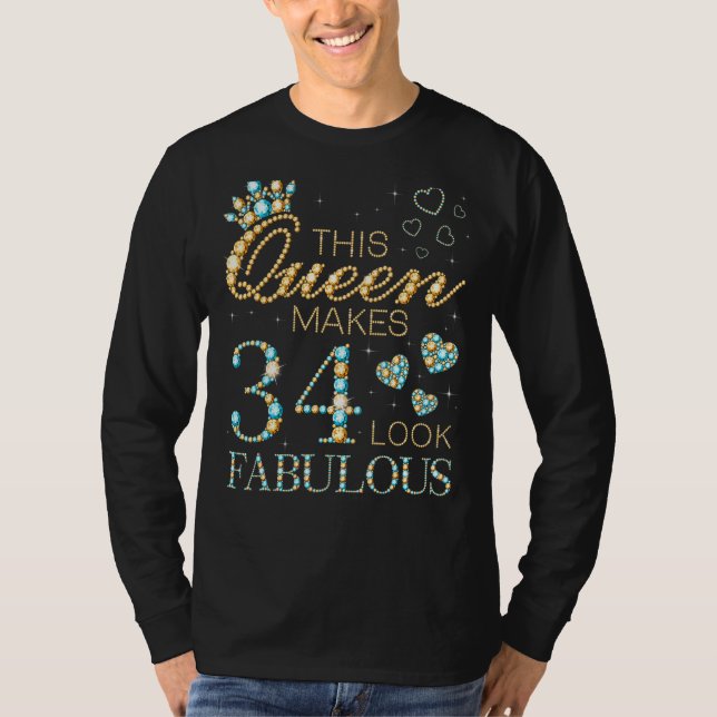 T-shirt Cette reine fait 34 paraître fabuleuse annonce d'a (Devant)