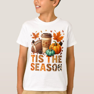 T-shirt Cette saison Herbstzeit mit Football und Kaffee