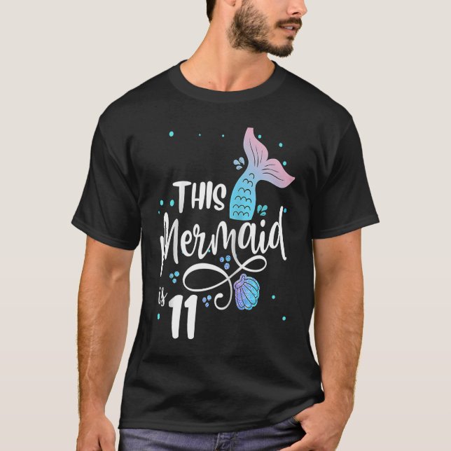 T-shirt Cette Sirène A 11 Ans 11E Anniversaire Petit (Devant)