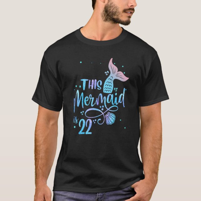 T-shirt Cette Sirène A 22 Ans 22E Anniversaire Petit (Devant)