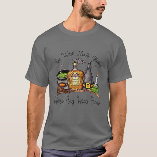 T-shirt Cette Sorcière A Besoin De Whiskey Avant N'Importe (Devant)