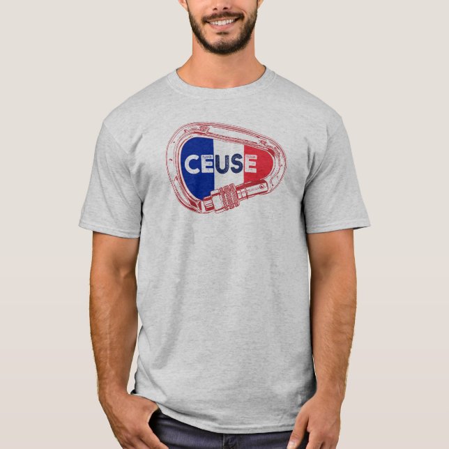 T-shirt Ceuse France Rock Escalade Carabiner (Devant)