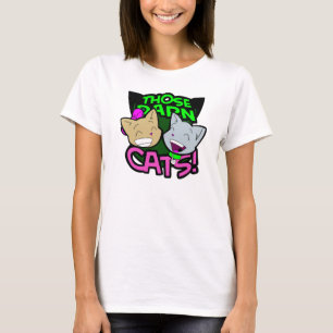 T-shirt Ceux raccommodent la pièce en t de dames de chats