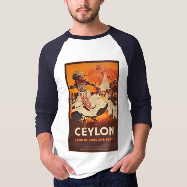 T-shirt  Ceylan Bannière de danse traditionnelle Voyage T- (Devant)