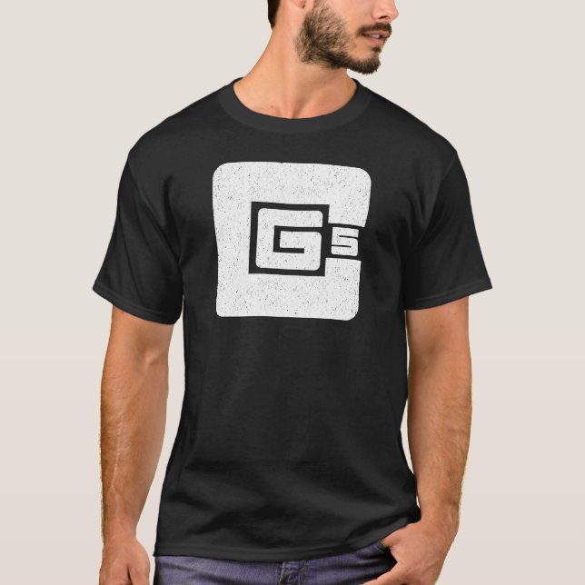 T-shirt cg5 white typo fan art (Devant)