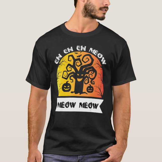 T-shirt Ch Ch Ch Ch Meow Meow Effrayant Costume Vendredi H (Devant)
