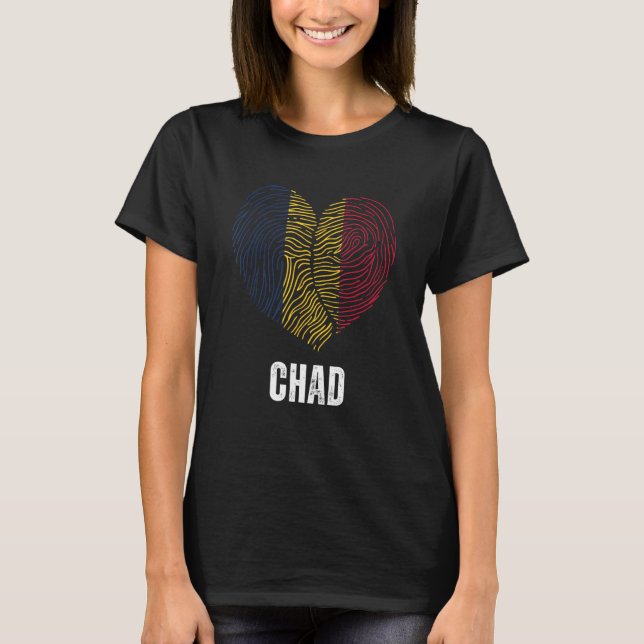 T-shirt Chad Flag Chadian Flag Chad DNA Chad Heart (Devant)