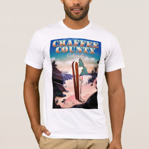 T-shirt Chaffee County, affiche de ski du Colorado.