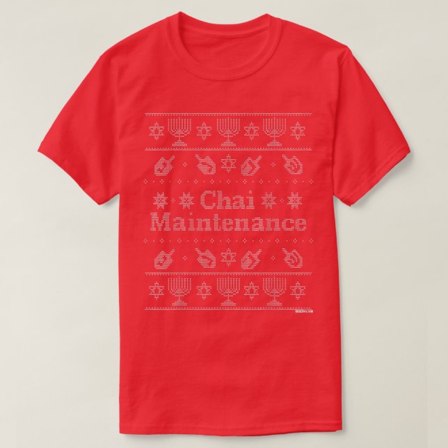 T-shirt Chai Maintenance Sweater Ugly Hanoukka par UniqTee (Design devant)