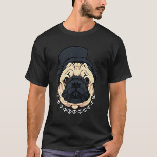 T-shirt Chaîne de crâne de Pug Costume d'Halloween paresse