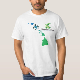 T-shirt Chaîne d'îles d'Hawaï - tortue d'Oahu de baie d