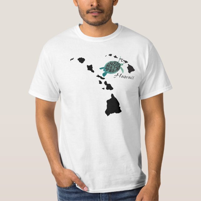 T-shirt Chaîne d'îles d'Hawaï - tortue d'Oahu de baie de (Devant)