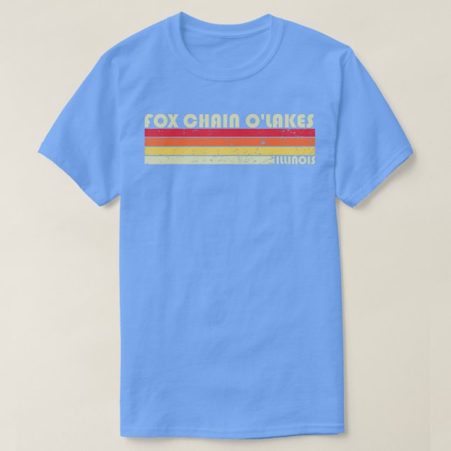 T-shirt CHAÎNE FOX OLAKES ILLINOIS Funny Fishing Camping S (Design devant)