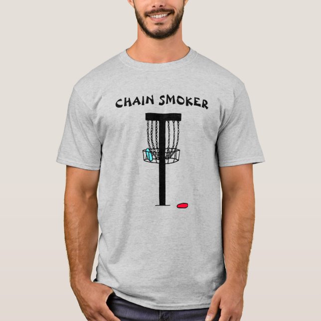 T-shirt Chaîne Smoker Disque Golf Pun (Devant)