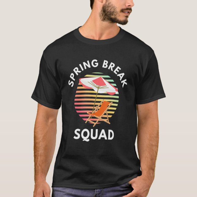 T-shirt Chaise de plage et parapluie de la famille Spring  (Devant)