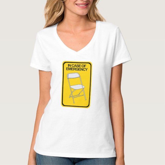 T-shirt Chaise pliante En coque d'urgence (Devant)