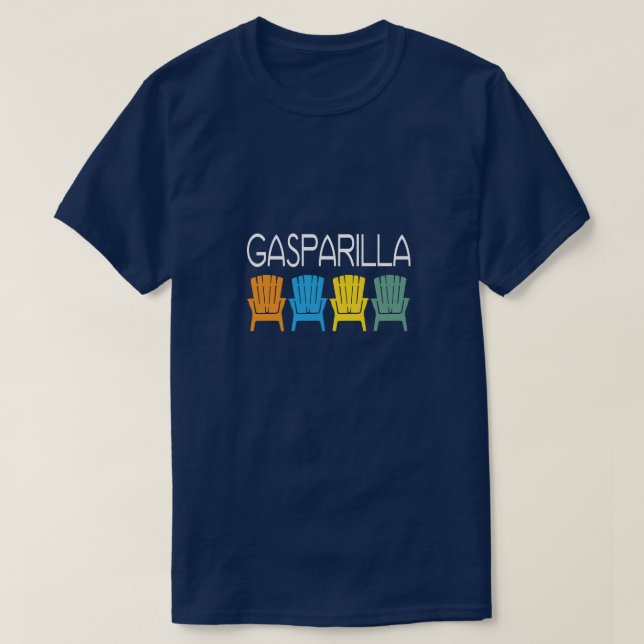 T-shirt Chaises de plage de la Floride d'île de Gasparilla (Design devant)