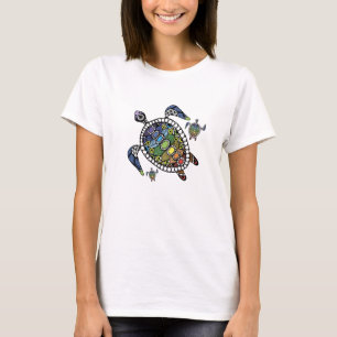 T-shirt Chakras de tortue colorée