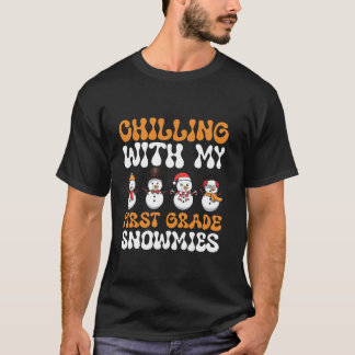 T-shirt Chaleur avec mes neiges de première année Noël Da