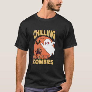T-shirt Chaleur Avec Mes Zombies Correspondant Drôle Hallo