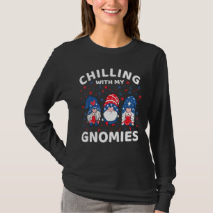 T-shirt Chaleureux Avec Mes Gnomies 4 juillet Filles Gnome