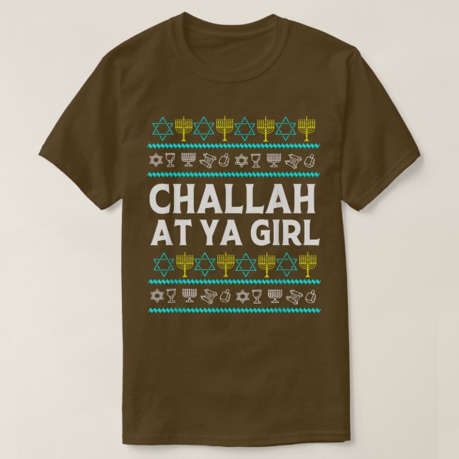 T-shirt Challah Chez Ta Fille Drôle Hanoukka Challah  (Design devant)