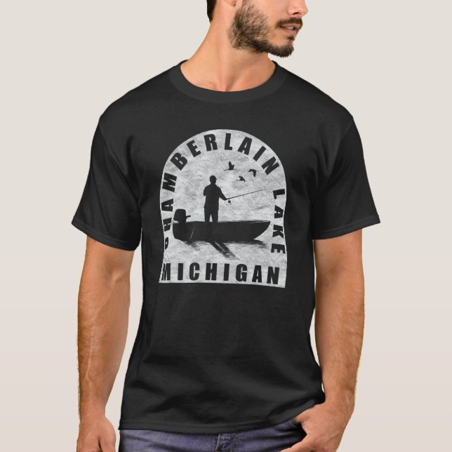 T-shirt Chamberlain Lake Fishing Michigan (Devant)