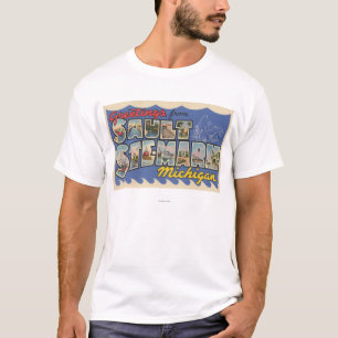 T-shirt Chambre de Sault. Marie, Michigan - grande lettre