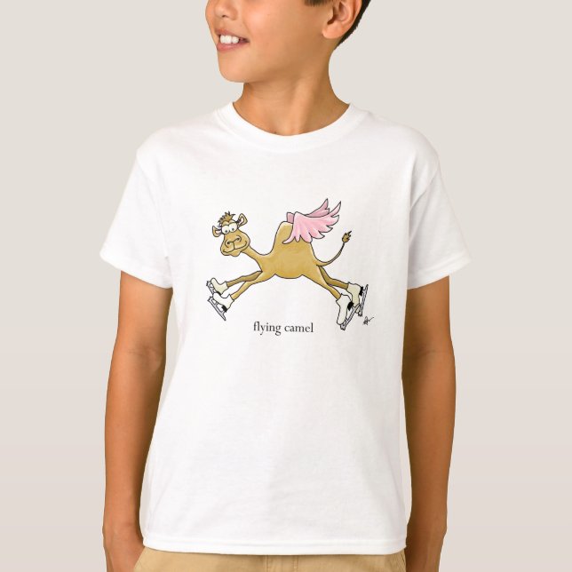 T-shirt Chameau de vol de patinage de glace (Devant)