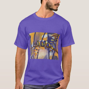 T-shirt Chameleon Abstrait en violet orange jaune sur Tee 
