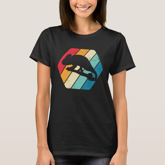 T-shirt Chameleon Animal Wildlife Jungle  Retro (Devant)