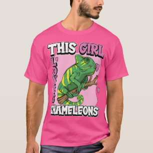 T-shirt Chameleon Citer Chamaeleons Cette Fille Aime Chame