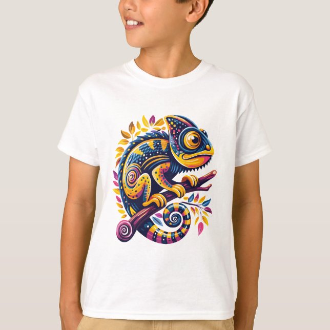 T-shirt Chameleon coloré (Devant)