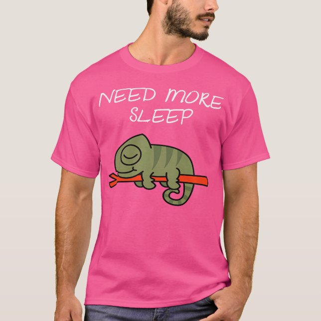 T-shirt Chaméléon Dormant Drôle Pour Le Temps Du Lit (Devant)
