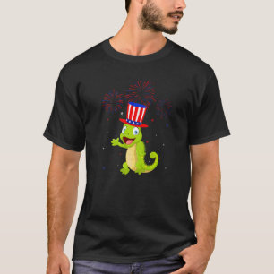 T-shirt Chameleon Graphic Rouge Bleu Bleu Décor 4