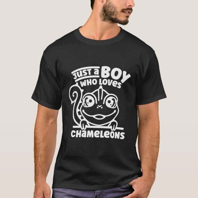 T-shirt Chameleon Juste Un Garçon Qui Aime Chameleons Liza (Devant)