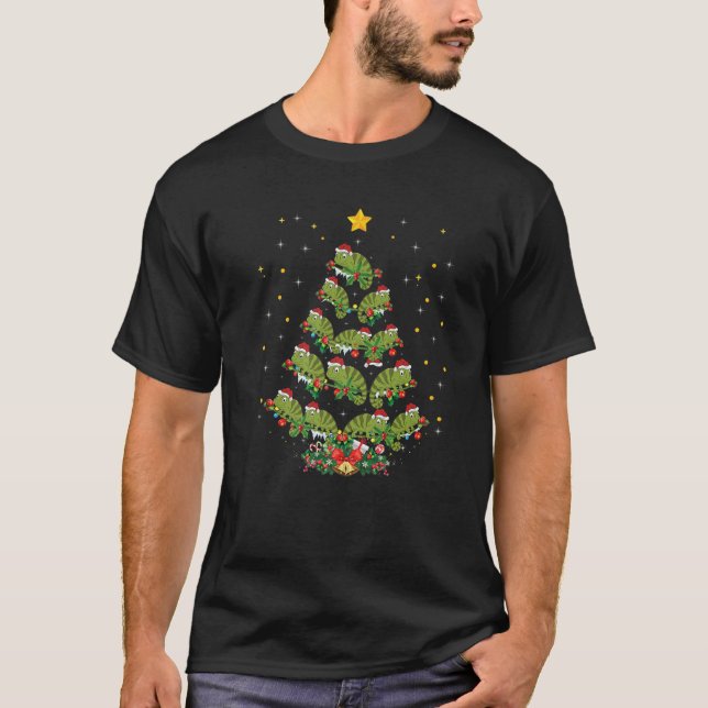 T-shirt Chameleon Lover Xmas Arbre Santa Hat Chameleon Chr (Devant)