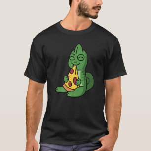 T-shirt Chameleon Manger Pizza Pet