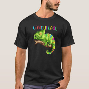 T-shirt Chameleon Reptiles Iguano Lizard Camouflage Terras