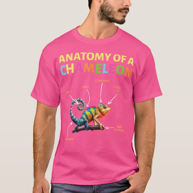 T-shirt Chameleons Lizards Lizard Reptiles Anatomie D'Un C (Devant)